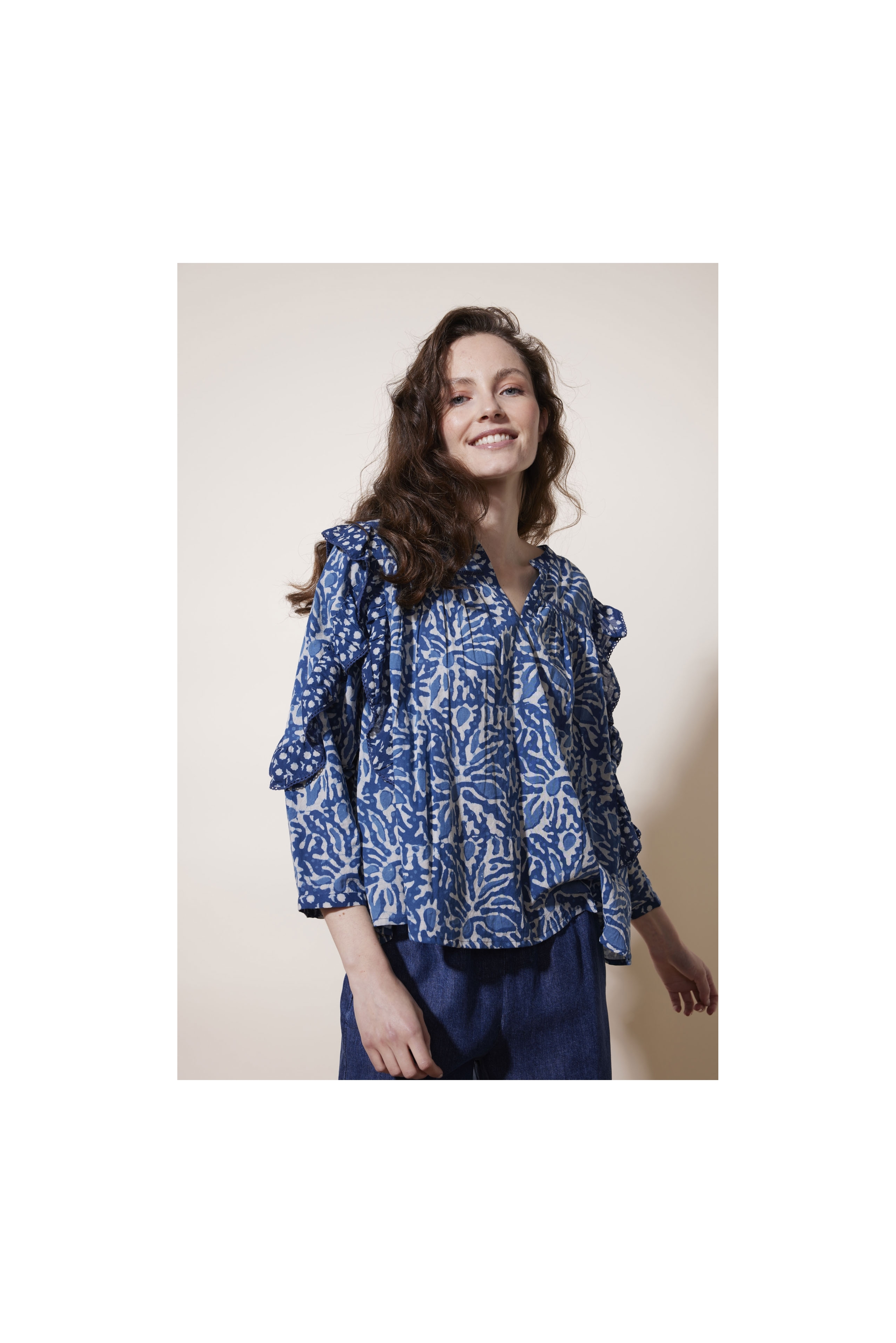 Blouse imprimé Damud bleu