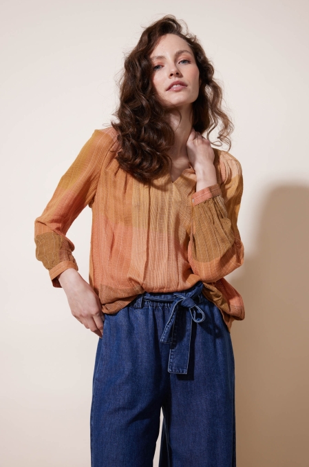 Blouse à carreaux Pankaj
